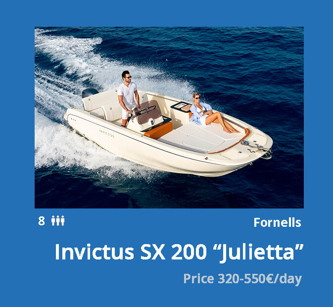 00-Invictus-sx200-motor-boat-hire-menorca-fornells
